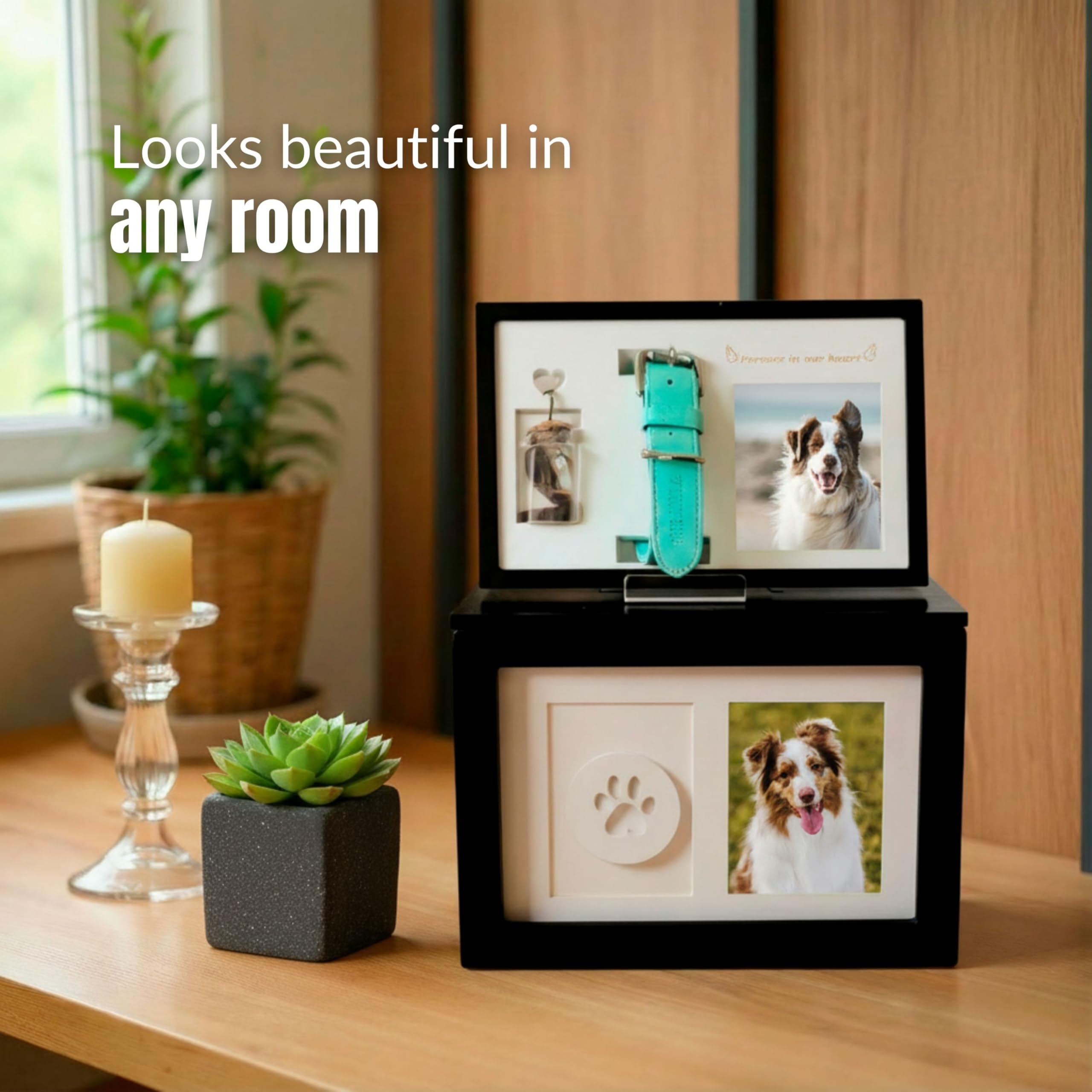 VELABER paw print engraving on urn adds personal remembrance touch