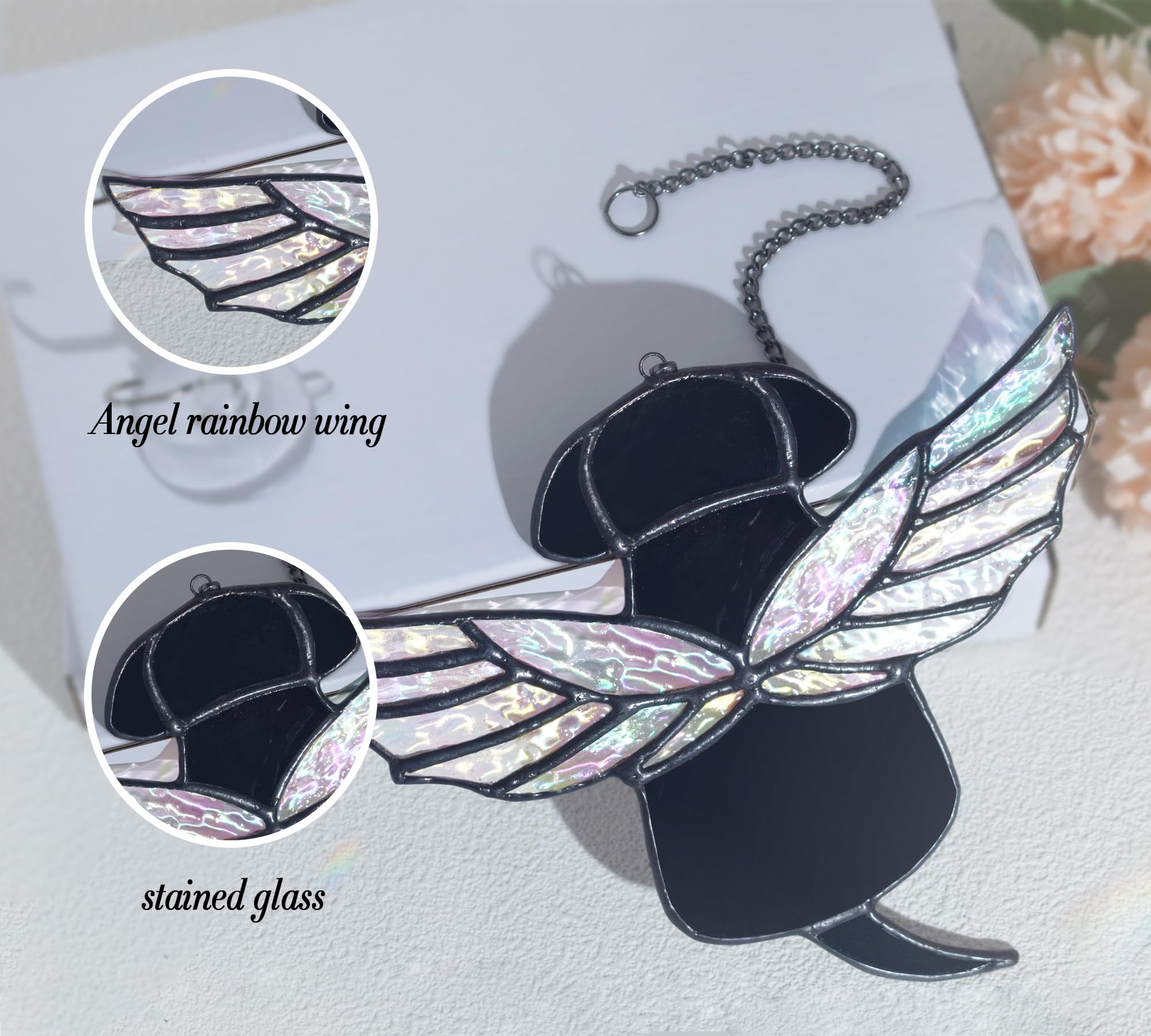 Velasyart dog memorial suncatcher adds comforting color to windows and walls.