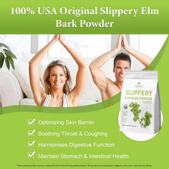 VELOTO slippery elm powder with measuring scoop for precise dosing.