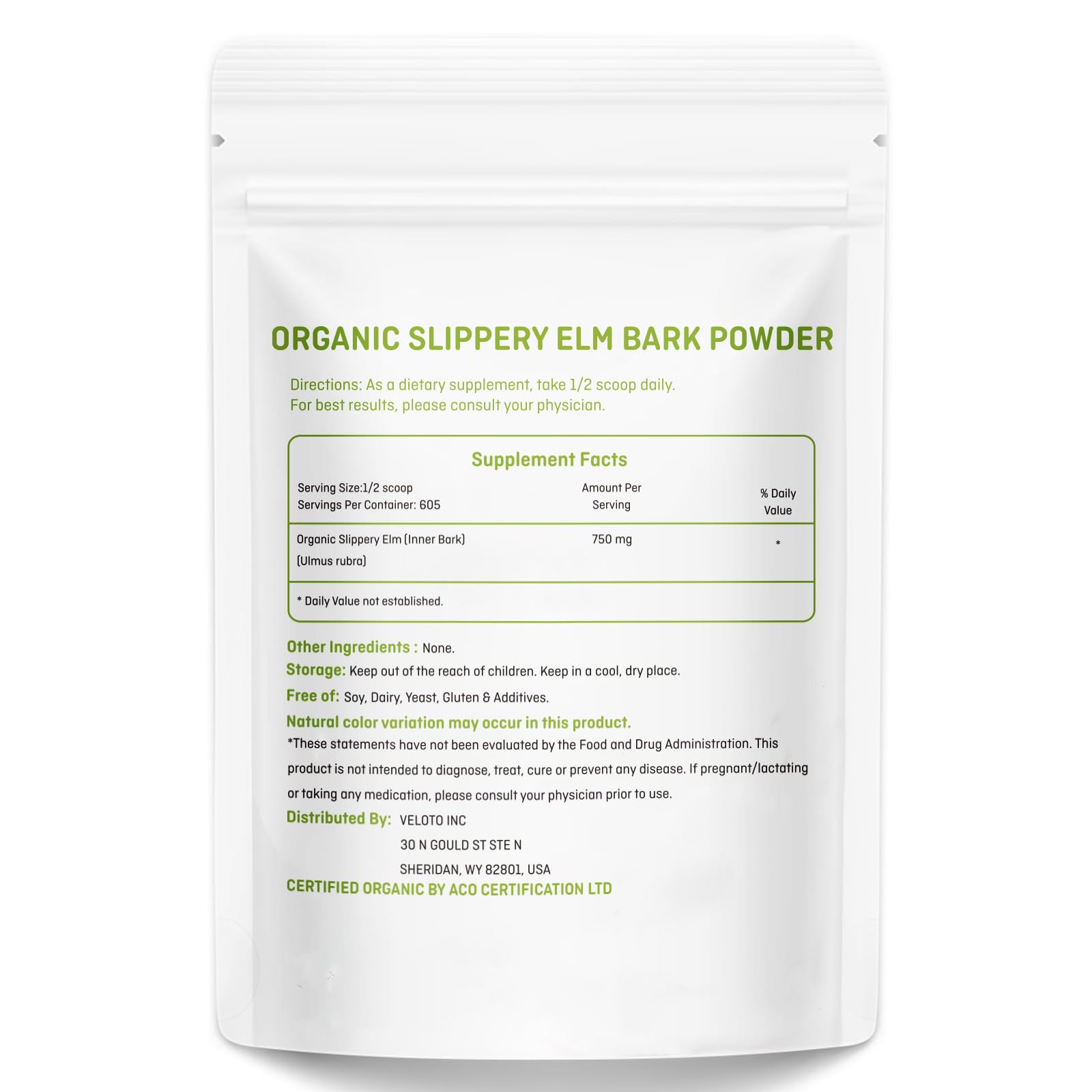 VELOTO slippery elm powder tea preparation showing warm beverage potential.