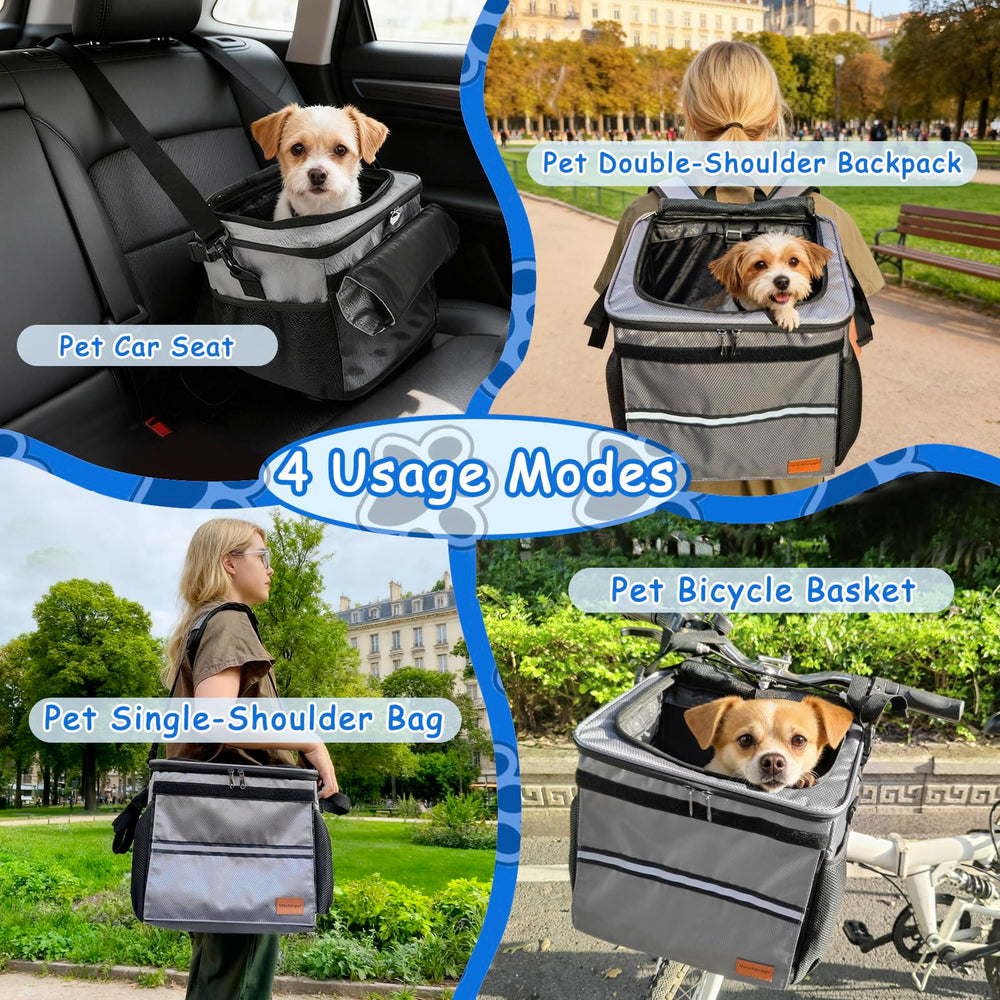 VeluXanipyr dog bike basket in backpack mode for versatile transport.
