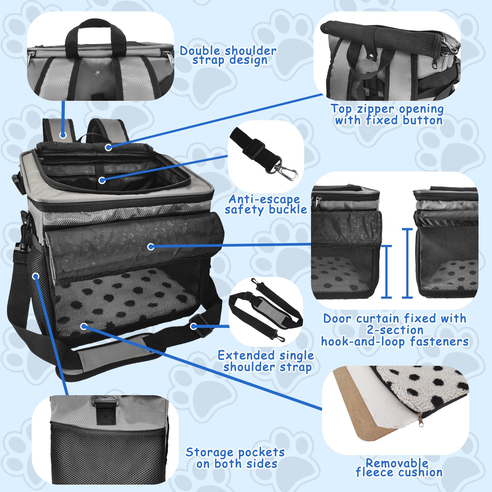 VeluXanipyr dog bike basket front curtain blocks light for comfort.