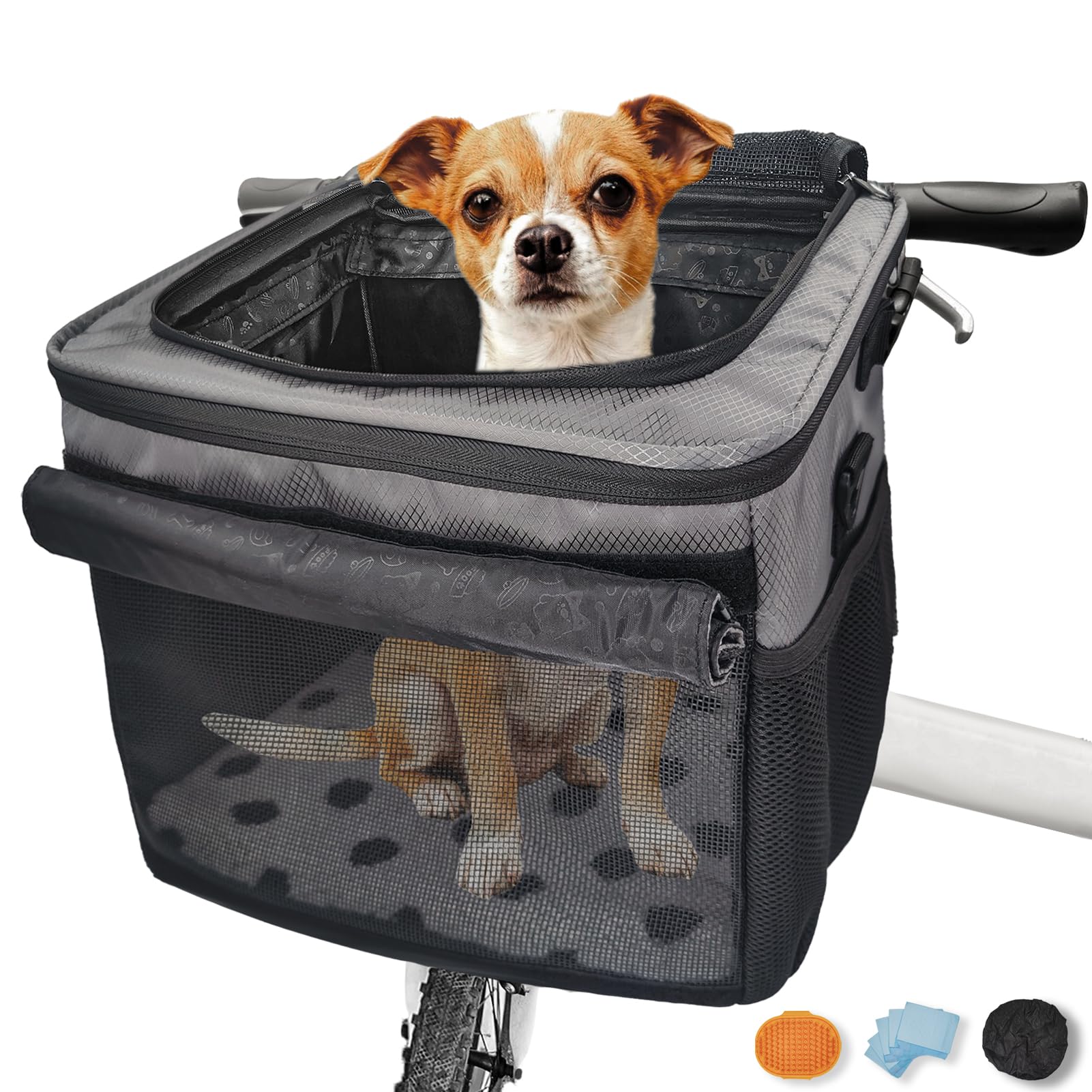 VeluXanipyr dog bike basket quick-release mount enables easy installation.