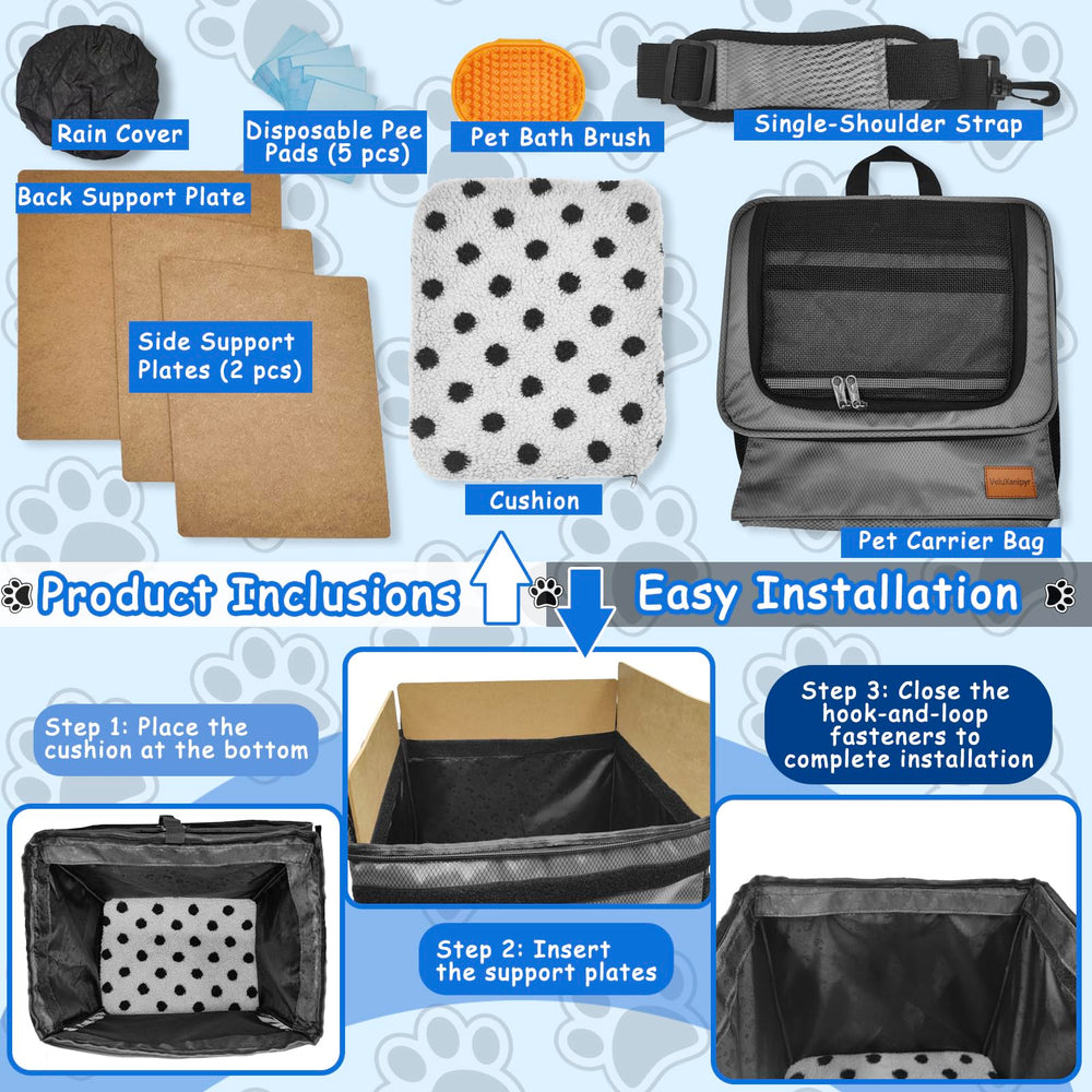 VeluXanipyr dog bike basket removable fleece pad adds comfort.