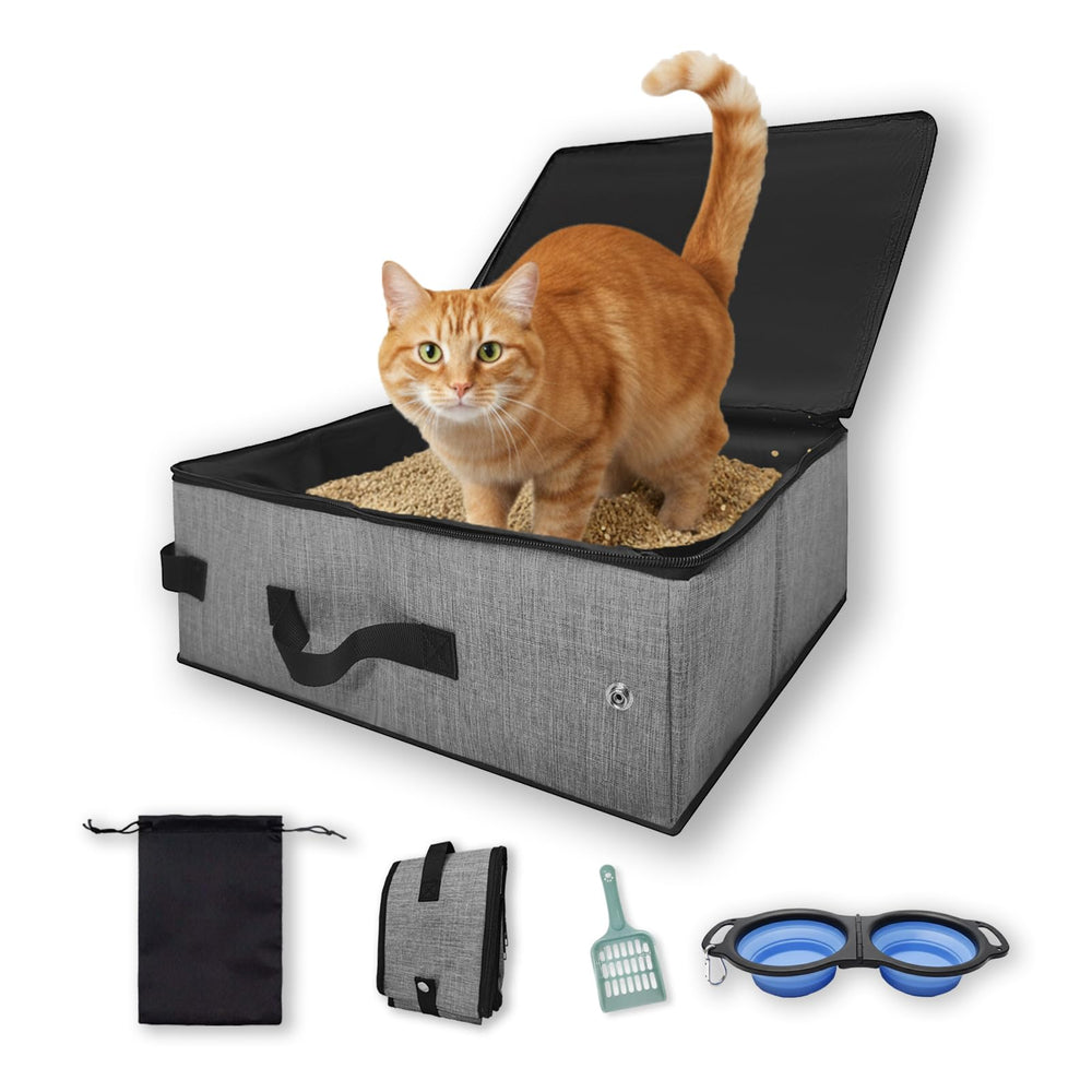 VeluXanipyr travel litter box folded for compact packing and quick setup