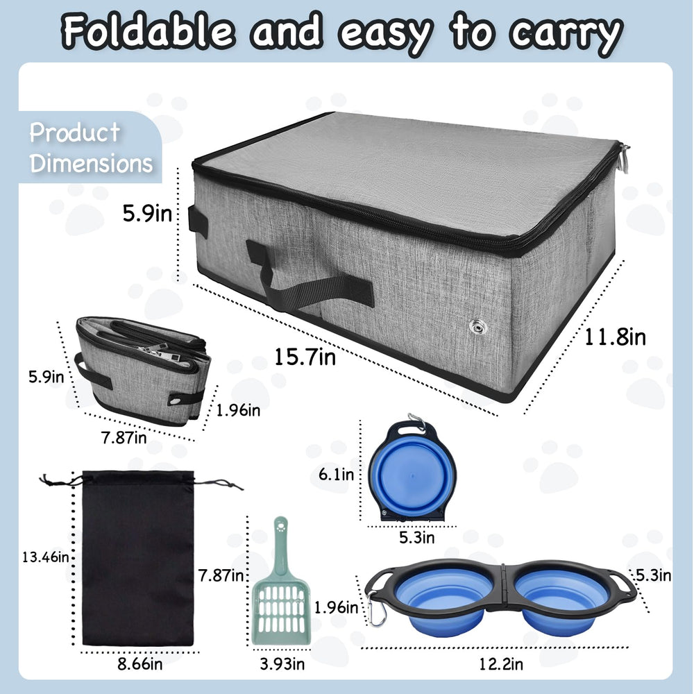 VeluXanipyr travel litter box with lid keeps odors contained during travel
