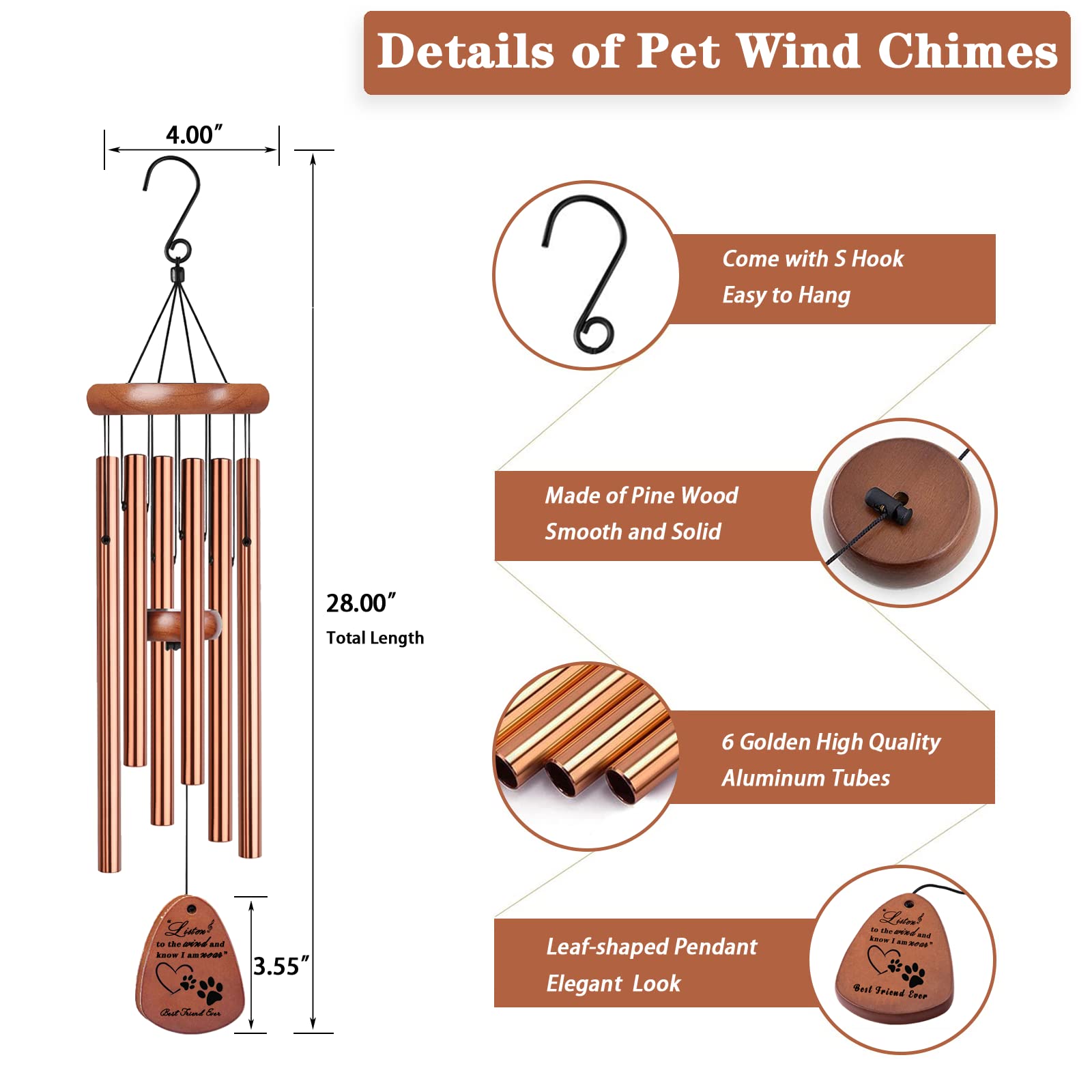 VENBEEL outdoor-ready wind chime complements a garden or balcony setting.