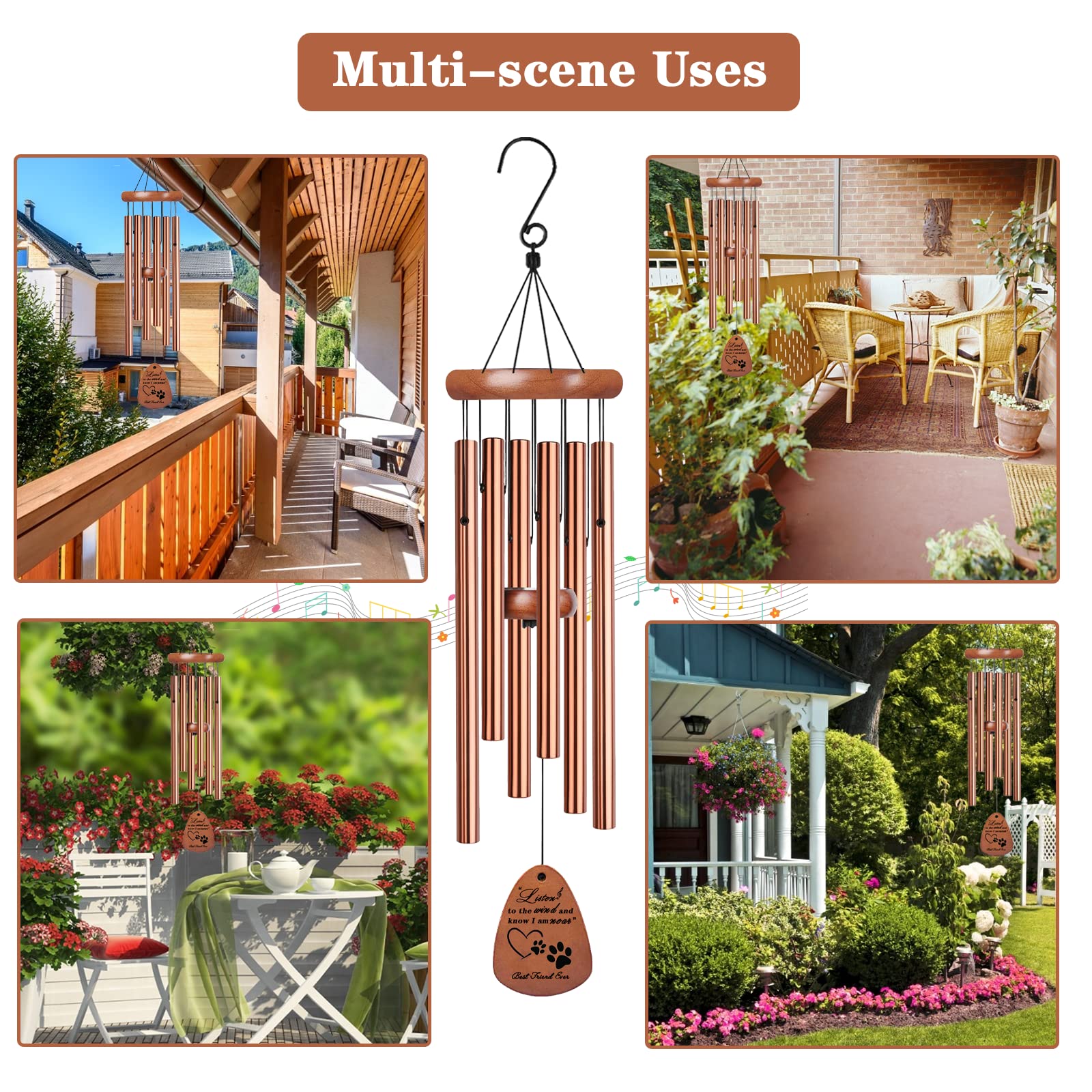VENBEEL wind chime displayed on a porch for reflective moments.