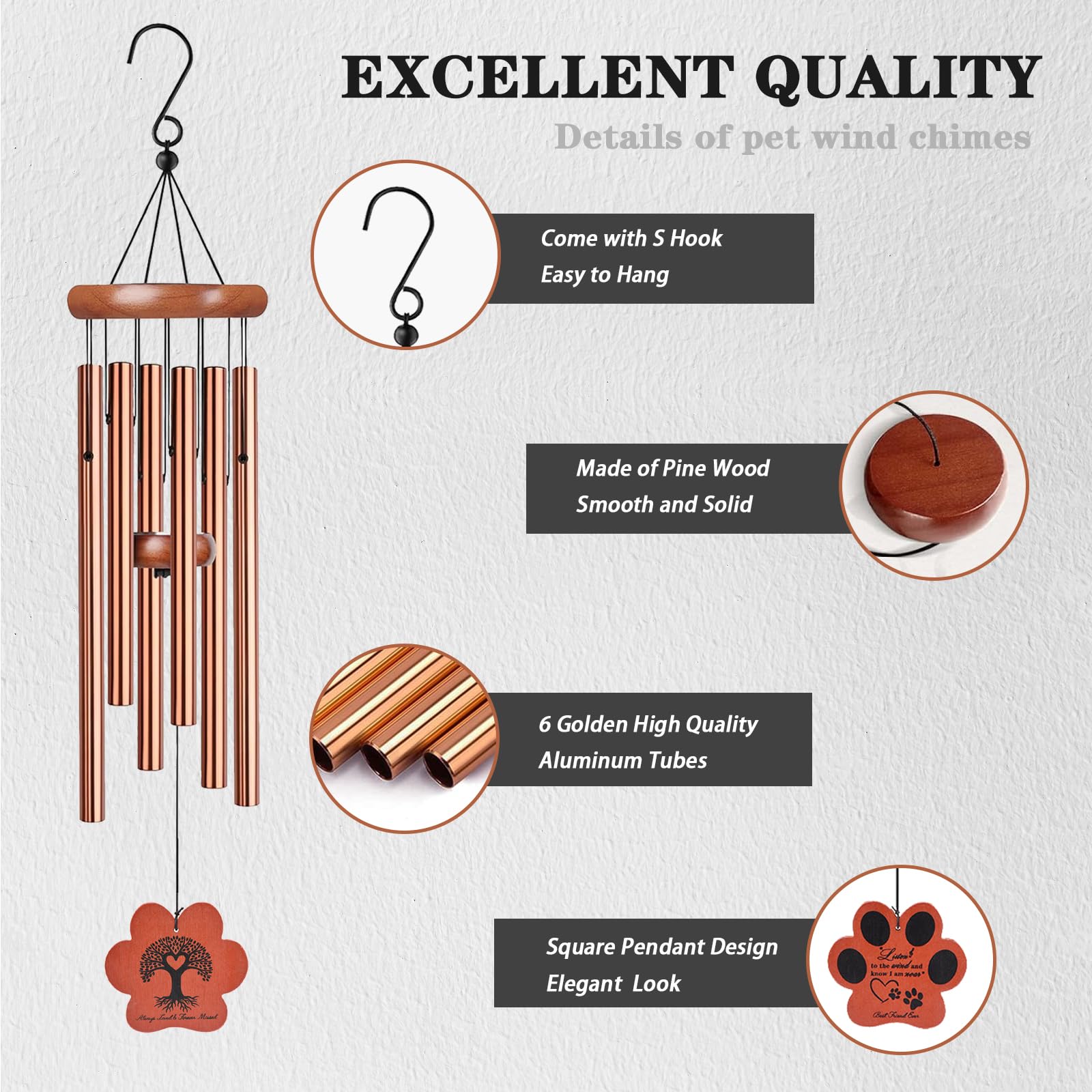 VENBEEL wind chime packaging box ready-to-gift presentation.