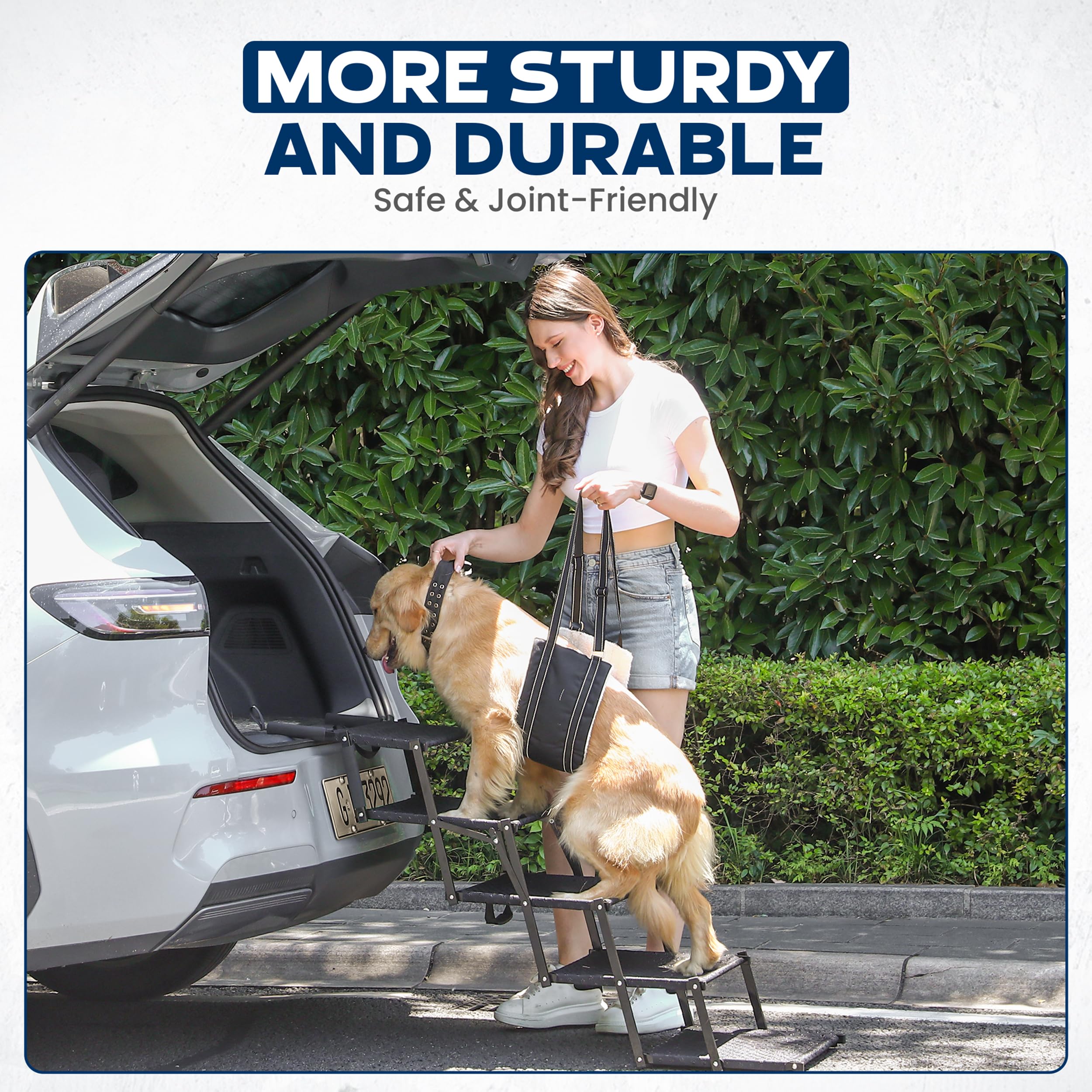 VERALUX Lift Assist Harness System stabilizes heavy dogs during vehicle climbs.