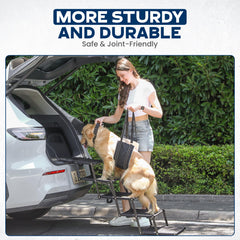 VERALUX Lift Assist Harness System stabilizes heavy dogs during vehicle climbs.