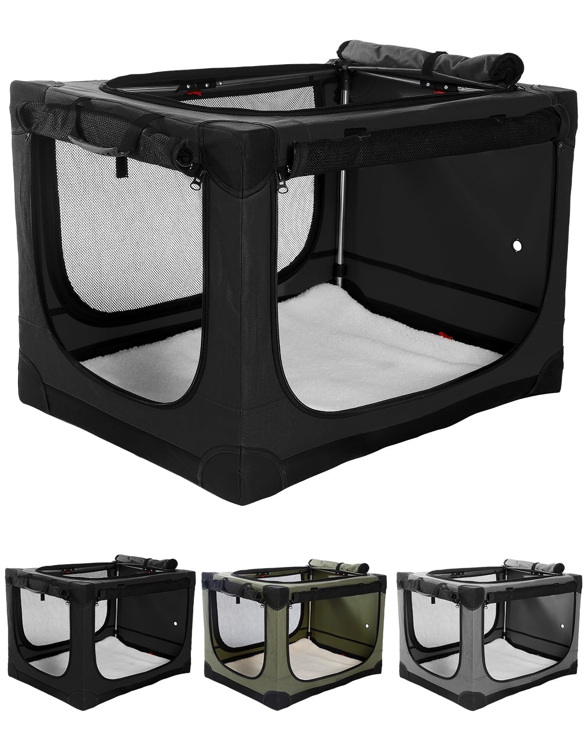 Veraste collapsible crate front view for easy travel setup