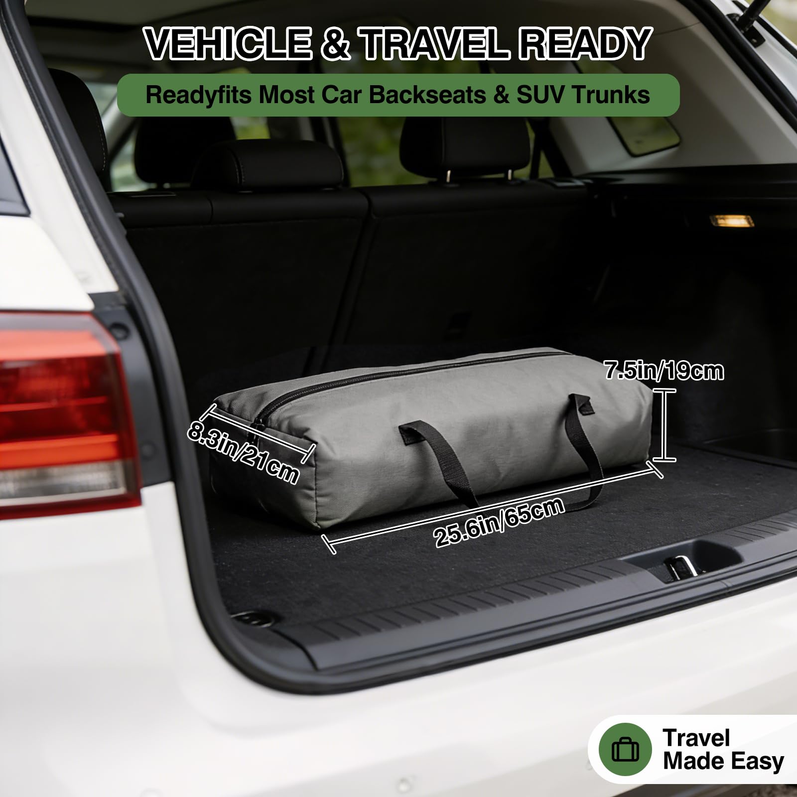 Veraste folds flat into a compact storage bag for easy packing.