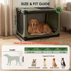 Veraste soft kennel in green mesh interior for comfortable medium to large dogs
