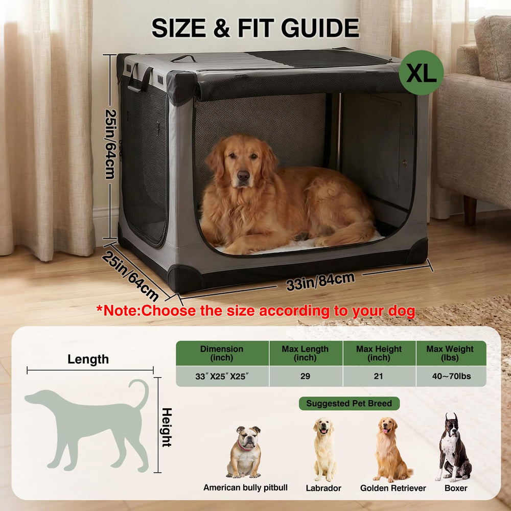 Veraste travel dog crate 4-door close-up highlights secure doors and sturdy construction