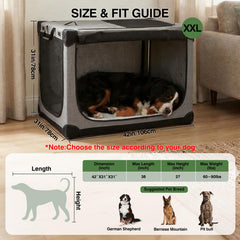 Veraste travel dog crate four-door design highlights easy access from multiple sides