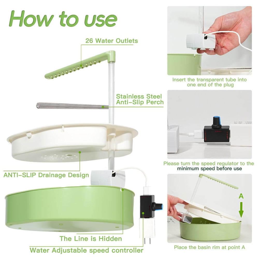 Verdria stainless steel anti-slip perch provides secure entry and bathing stability.