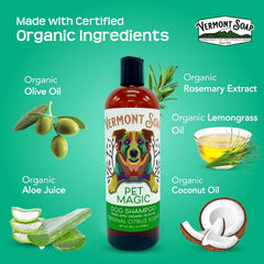 Close-up on ingredients label highlighting organic olive oil and aloe vera.