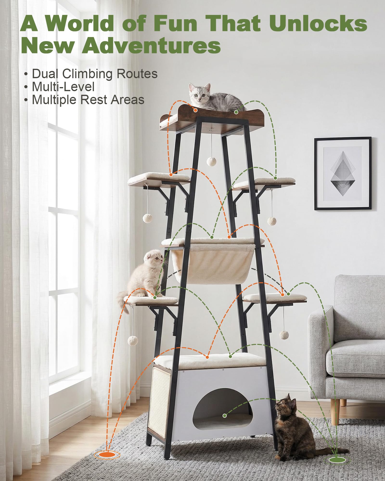 VERSASKY large perch offers a cozy lookout for big cats