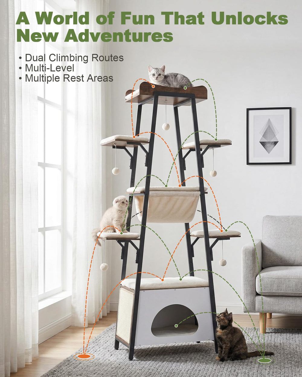 VERSASKY large perch offers a cozy lookout for big cats