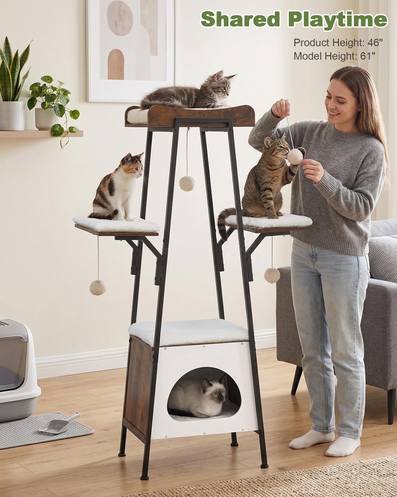 VERSASKY cat tree with multi-level perches for elevated resting spots.