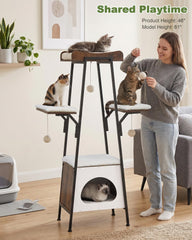 VERSASKY cat tree with multi-level perches for elevated resting spots.