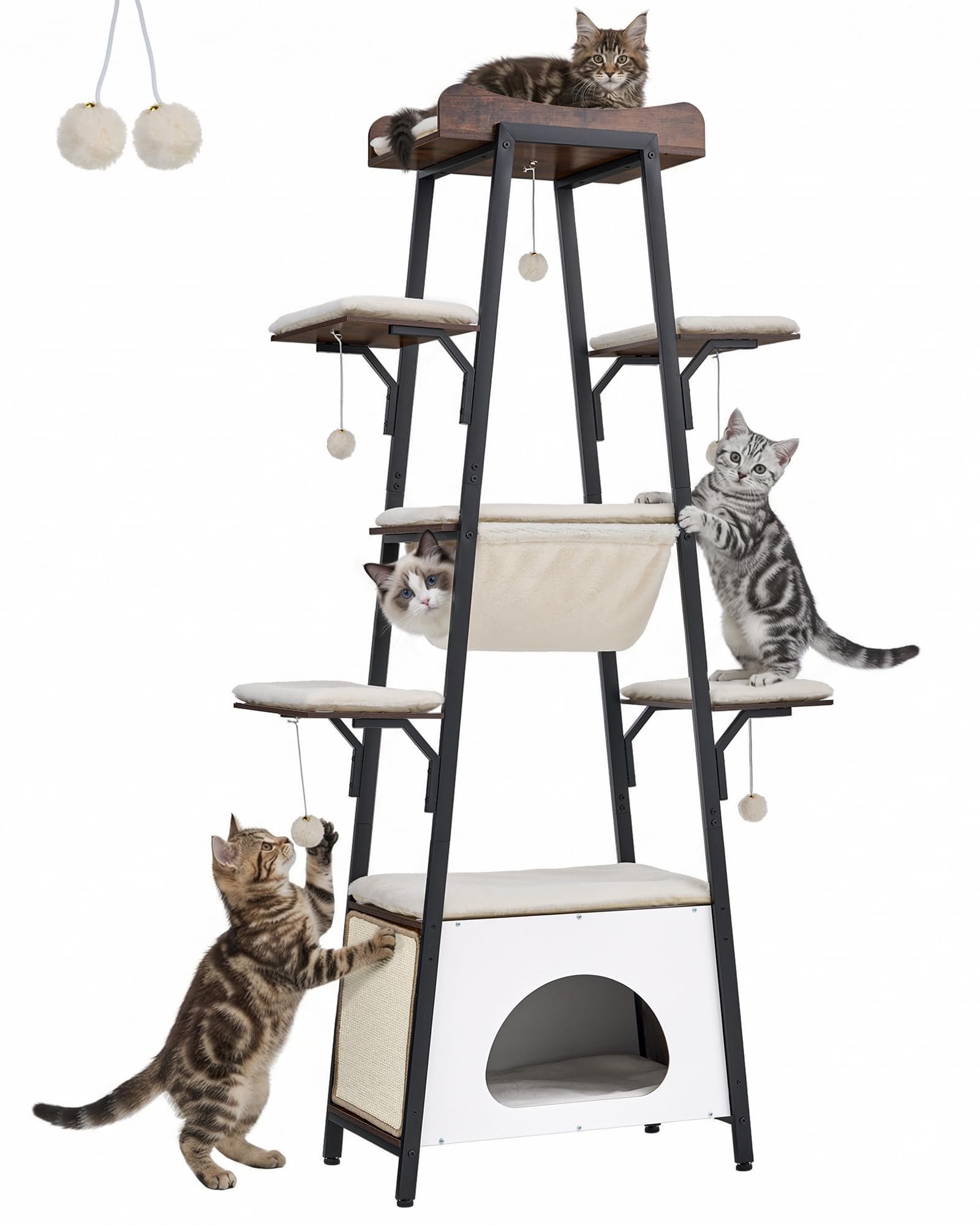 VERSASKY thick base enhances stability for multiple cats