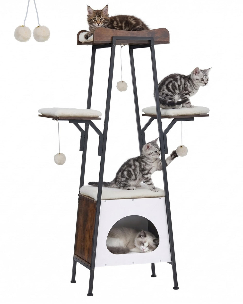 VERSASKY spacious multi-cat playground supports safe climbing and shared fun.