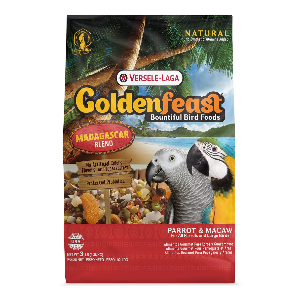 Versele-Laga VL Goldenfeast Madagascar Blend bag of bird seed, high quality mix for parrots