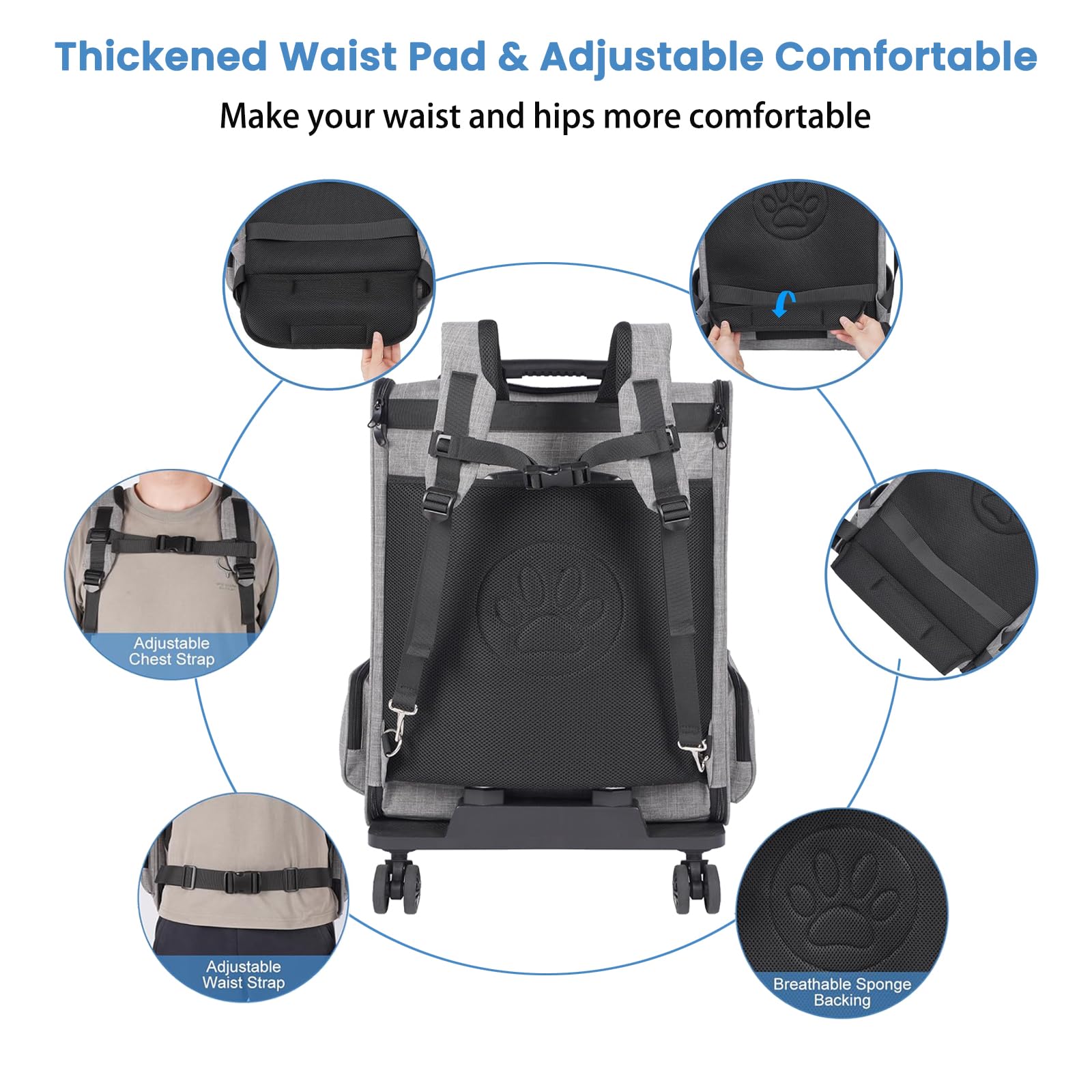 VERSMELO padded shoulder straps support heavy loads for easier carrying.