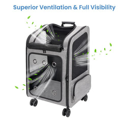 VERSMELO ventilation panel highlights airflow and pet visibility during travel.