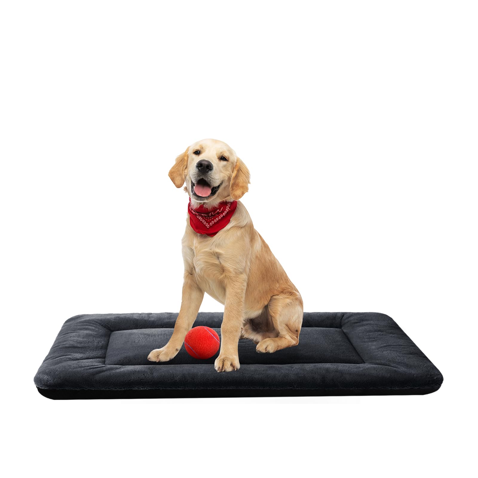 VERZEY crate pad with ultra-soft faux fur for cozy dog naps.
