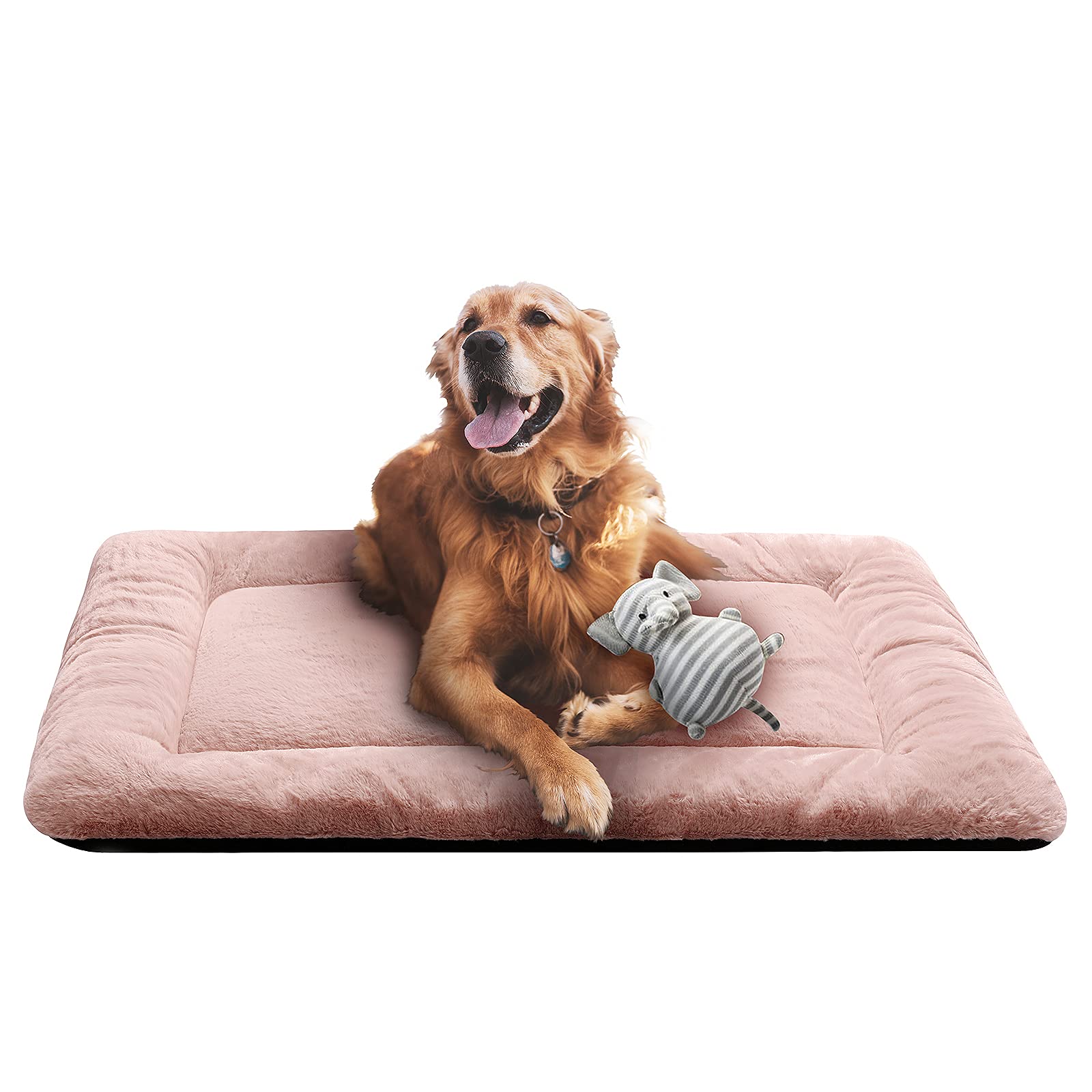 VERZEY pink 42inch crate pad provides plush comfort for large dogs at home