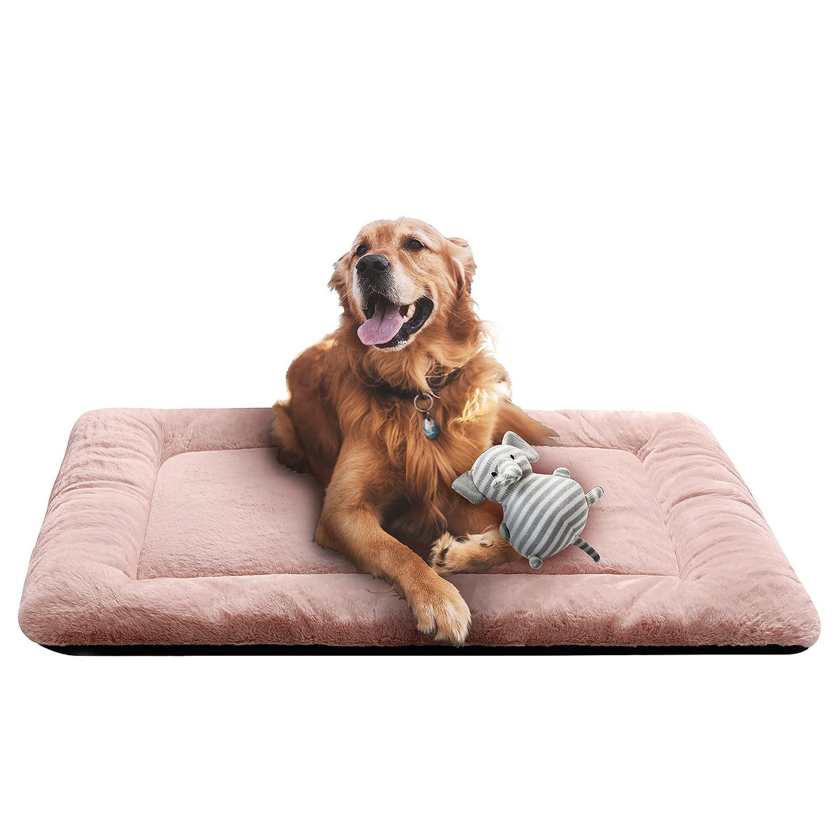 VERZEY pink 42inch crate pad provides plush comfort for large dogs at home