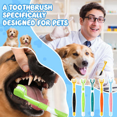 Vesici 7-inch dog toothbrush anti-slip handle improves grip.