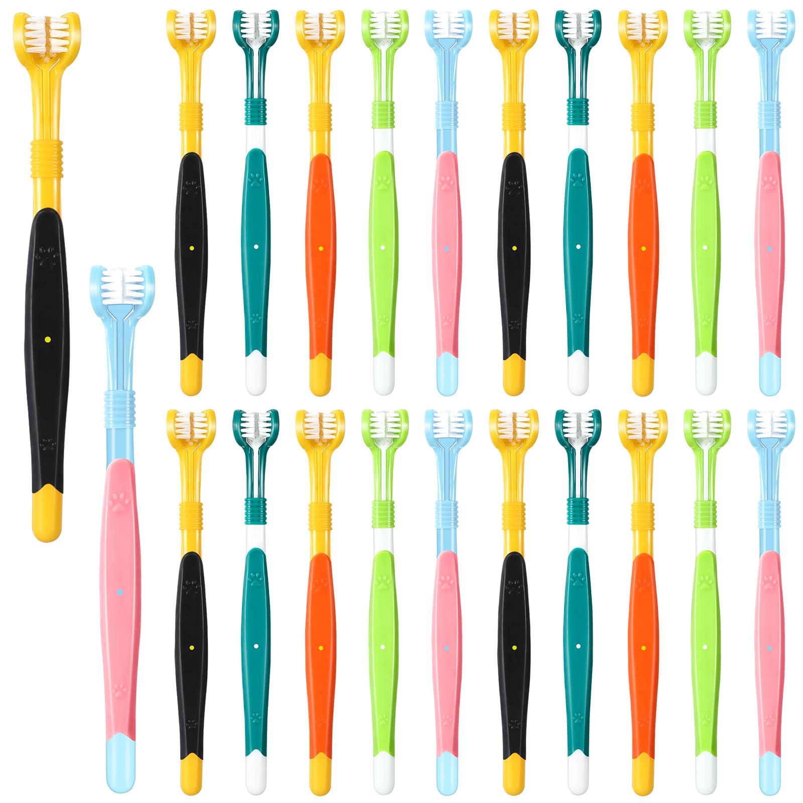 Vesici dog toothbrush 3-sided cleaning for thorough home dental care.