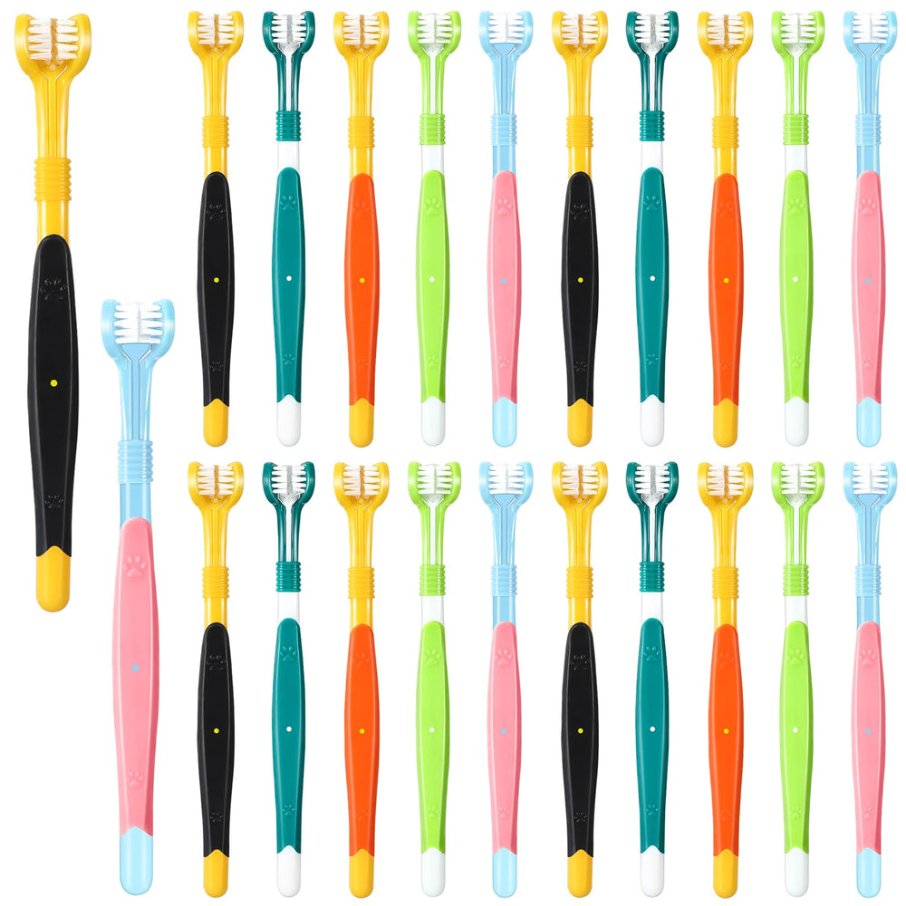 Vesici dog toothbrush 3-sided cleaning for thorough home dental care.