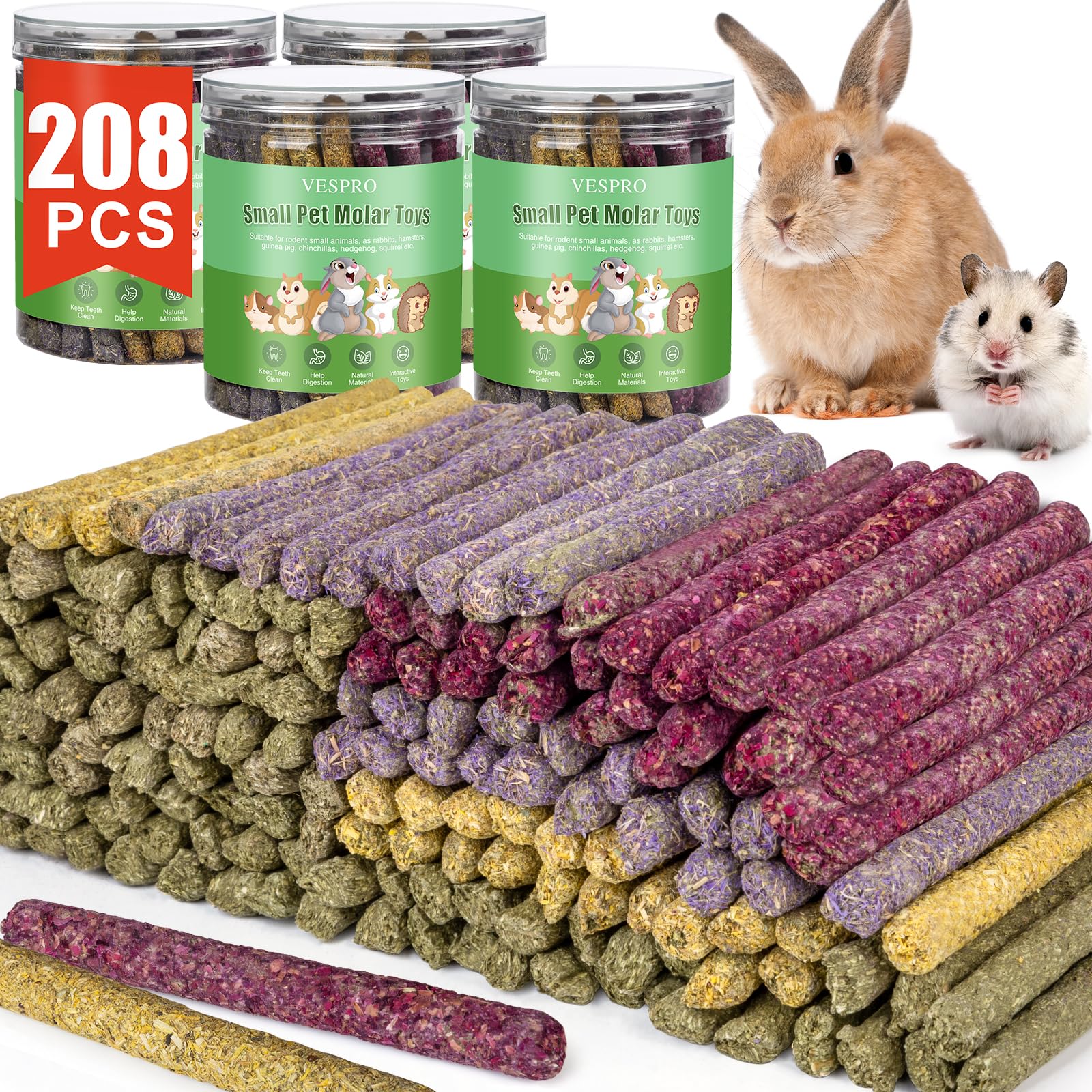VESPRO 208Pcs packaging shows organized four flavors for easy sharing and storage.