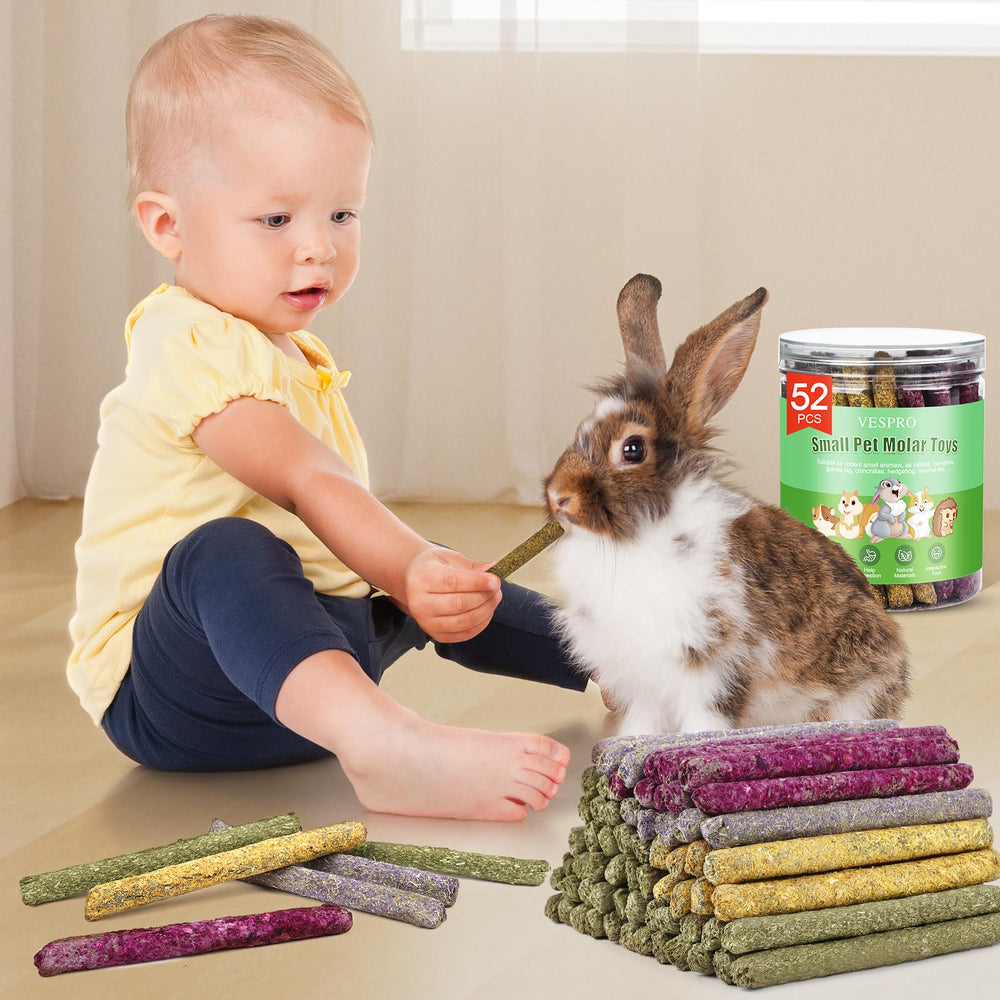VESPRO cylindrical-design rabbit chew stick shows easy-grip form for casual chewing and foraging.