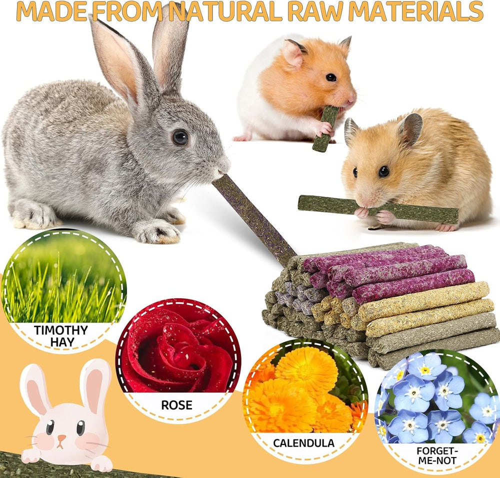 VESPRO forget-me-not hay sticks for guinea pigs offer tactile variety for foraging and teeth maintenance.