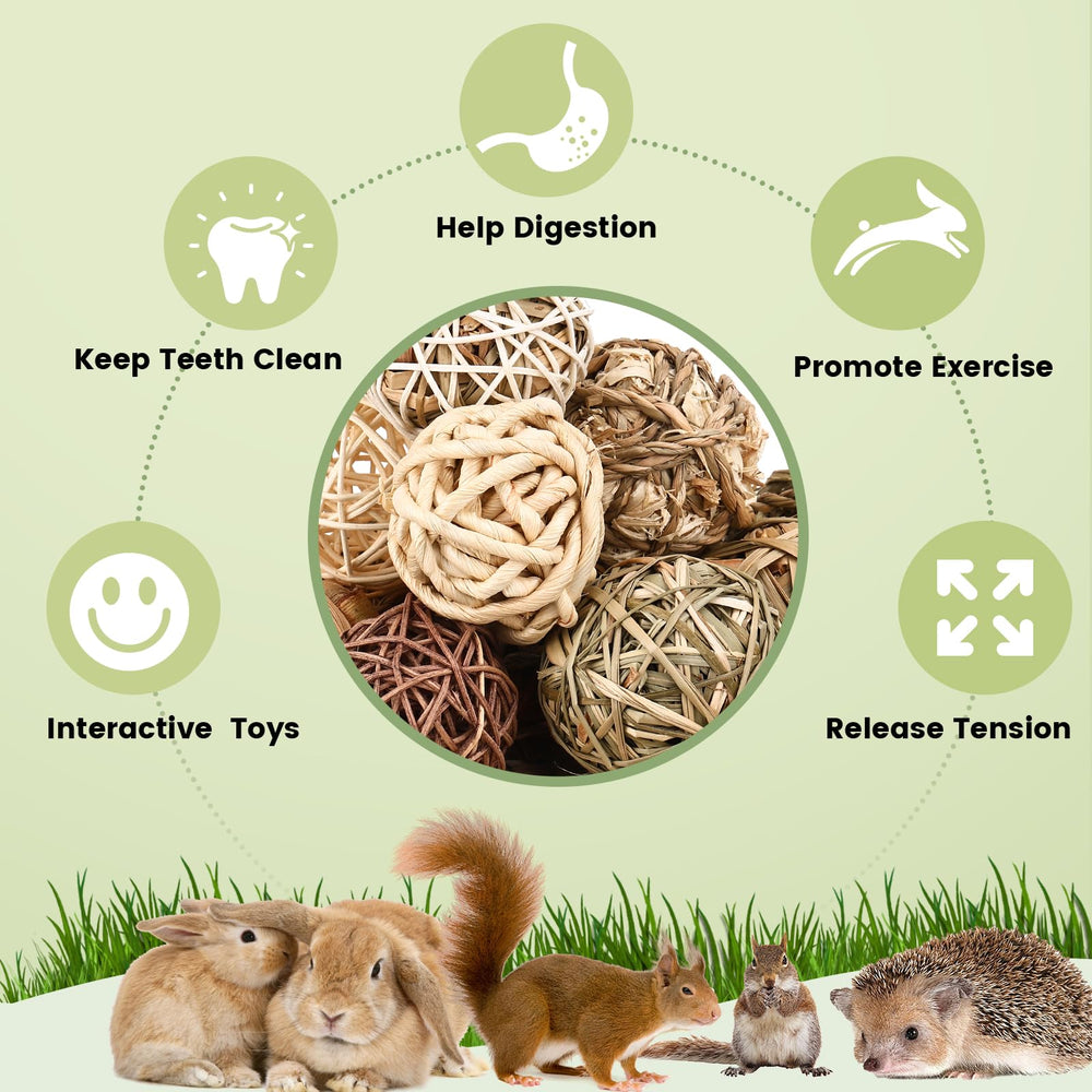 VESPRO Timothy Grass + Seaweed Ball supports digestion and dental wear in small pets.