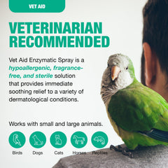 Vet Aid moist dermatitis and hot spots care with a non-stinging formula.