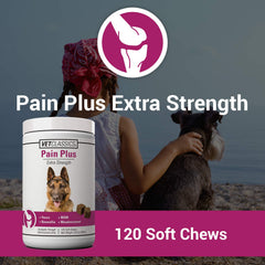 Close-up of Vet Classics Pain Plus chews showing texture dogs may enjoy.