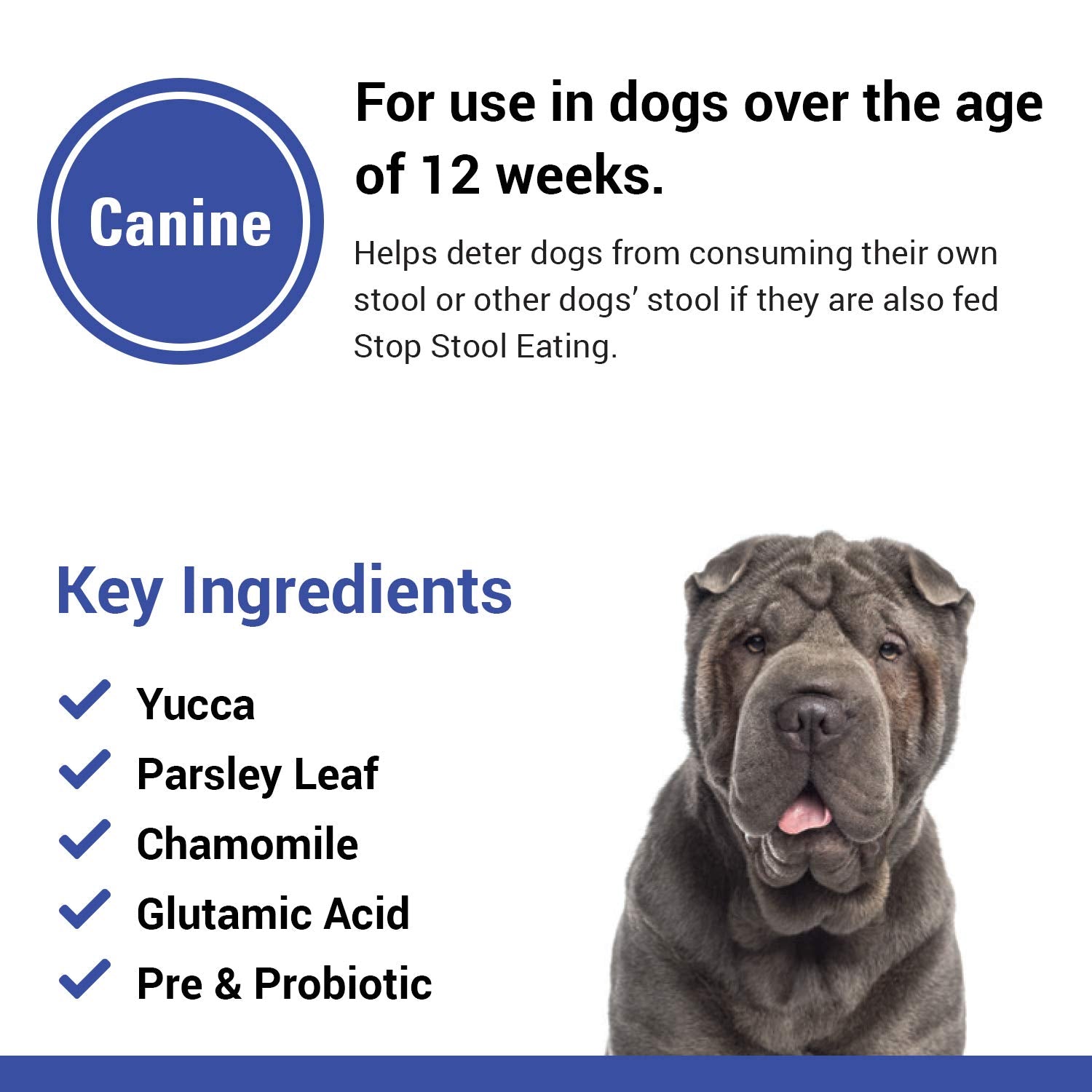 Vet Classics Stop Stool Eating product helps odor control and gas reduction in dogs.