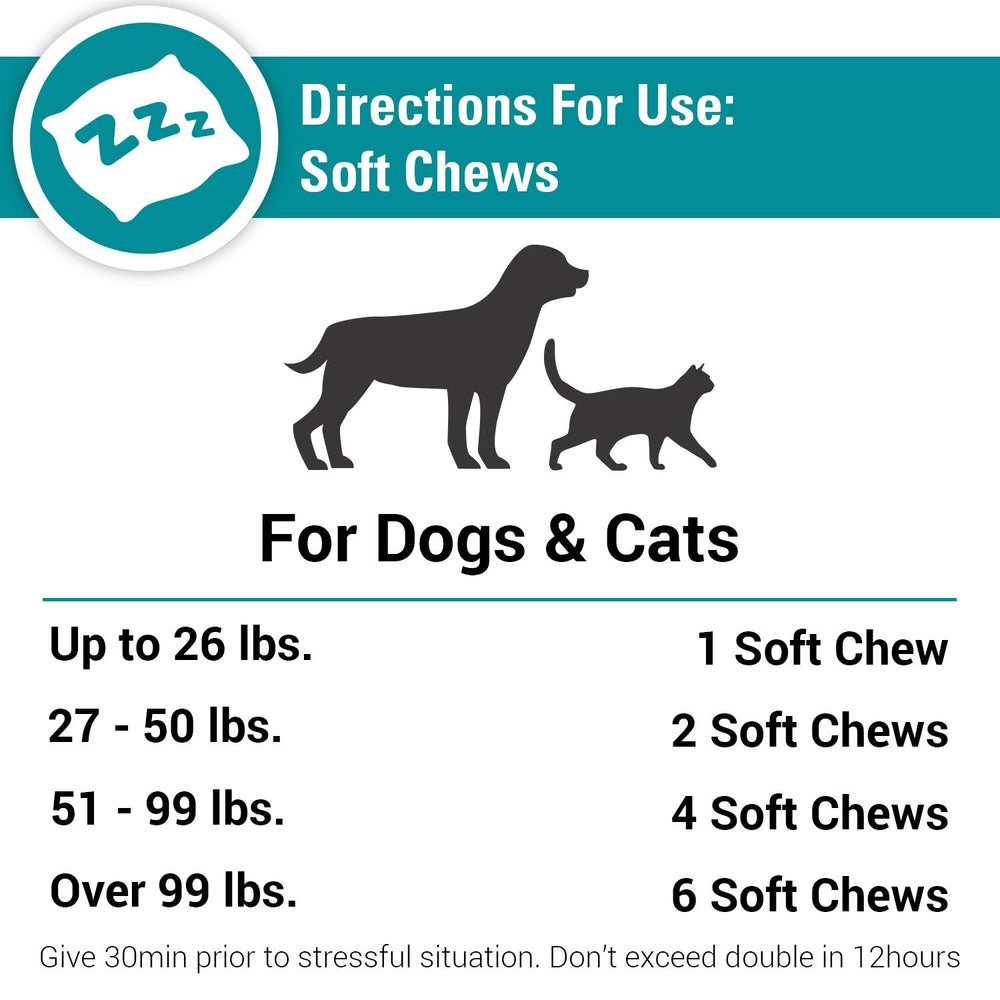 Vet Classics Stress Away calming soft chews package front conveys pet calming benefits.