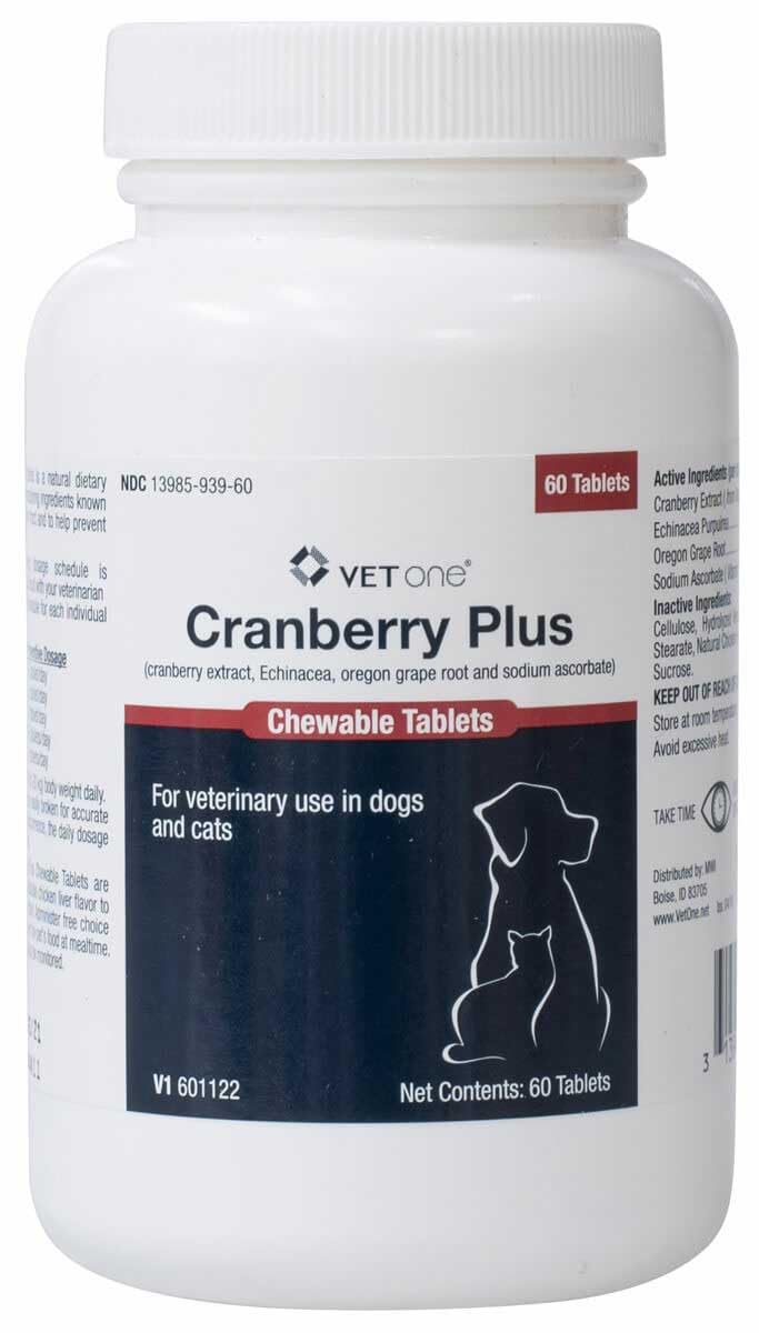 Vet One Cranberry Plus chewable tablet for dogs and cats supporting urinary tract health and urinary comfort