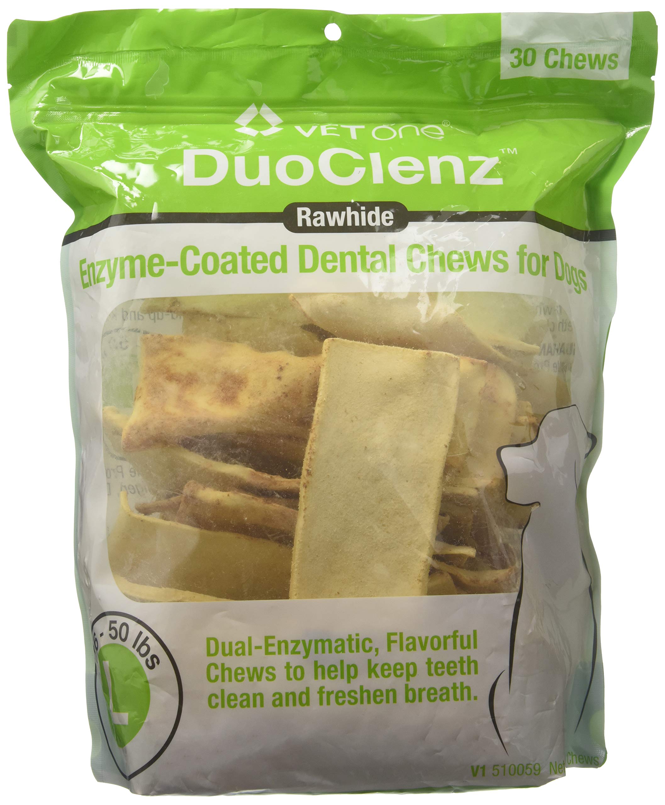 Vet One DuoClenz dental chews for large dogs with enzyme coating for fresh breath
