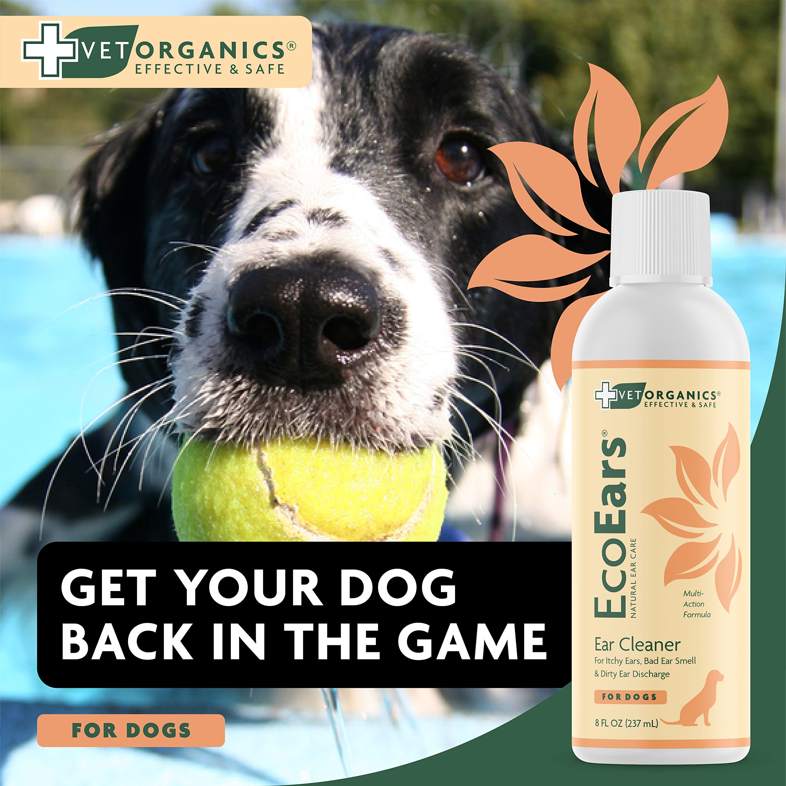 Bottle label detail highlights the 8 oz size and natural formula.