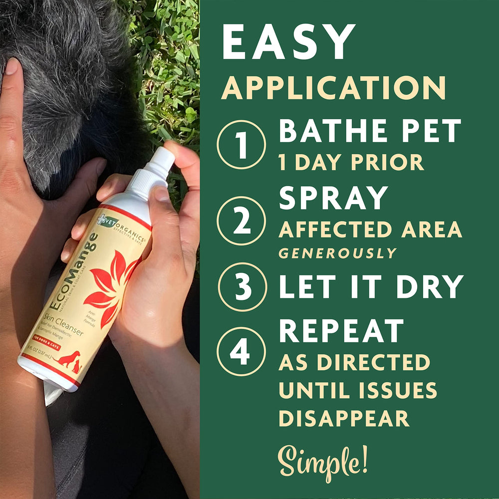 EcoMange natural ingredients label highlights herbal extracts and essential oils.