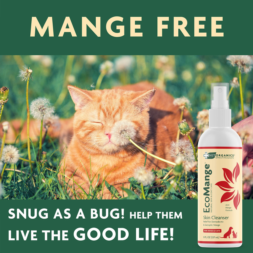 Safe for all skin types, EcoMange supports sensitive pets.